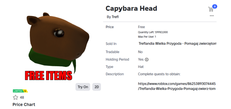 🐾 How to Get the Capybara Head UGC Item for FREE on Roblox (Limited Time!)